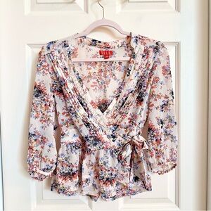 Pink floral Elle wrap top